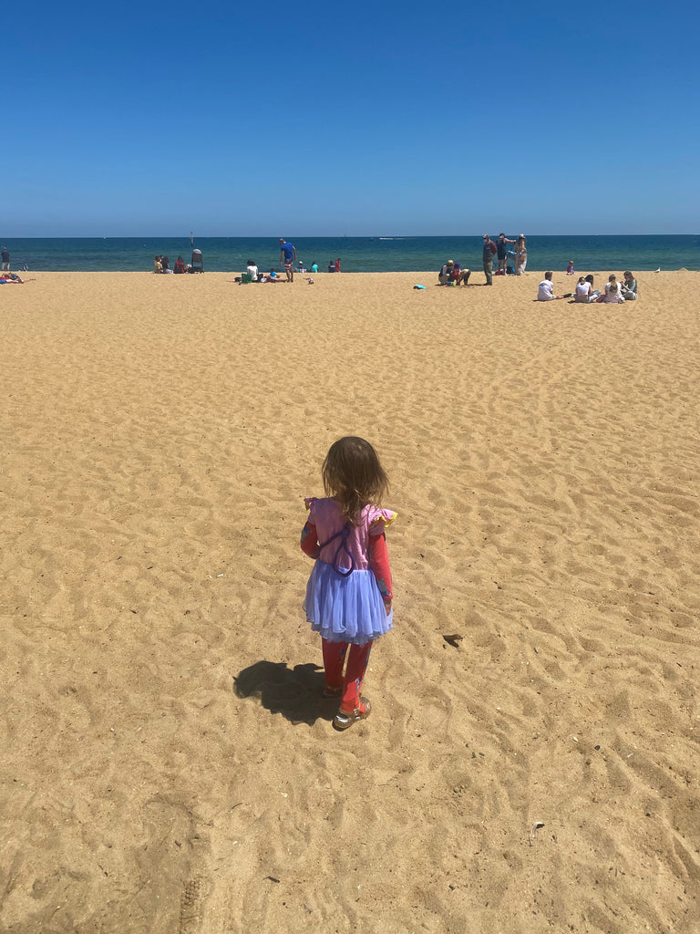 Little Green Hampster at the Beach in Melbourne (Little Girl)